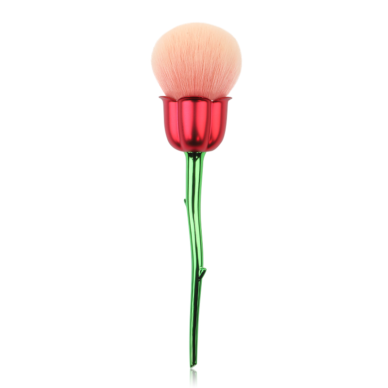 尼龍塑膠柄玫瑰花化妝刷 便攜通用散粉刷蜜粉刷美妝工具刷定制